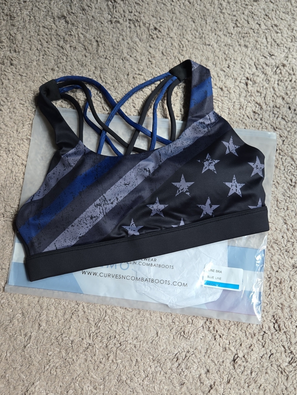 Strappy Back Blue-Line Sports Bra